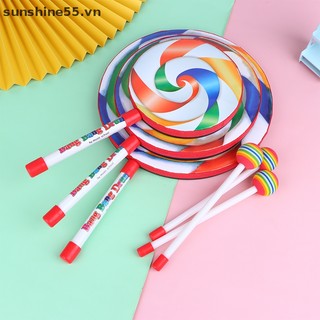 Trống Gõ Hình Kẹo Mút 6Inch 8Inch 10Inch Nhiều Màu Sắc Dùng Dạy Nhạc Cho Trẻ Em