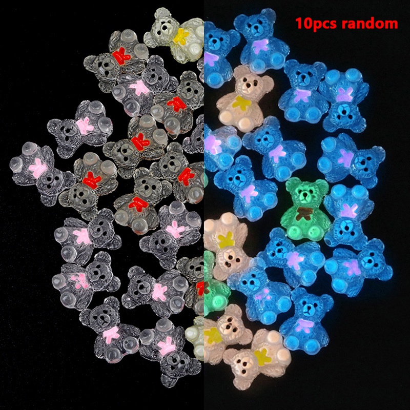 Set 10 Phụ Kiện Trang Trí Móng Tay DIY Hình Que Kem Hoạt Hình Phát Sáng Dễ Thương