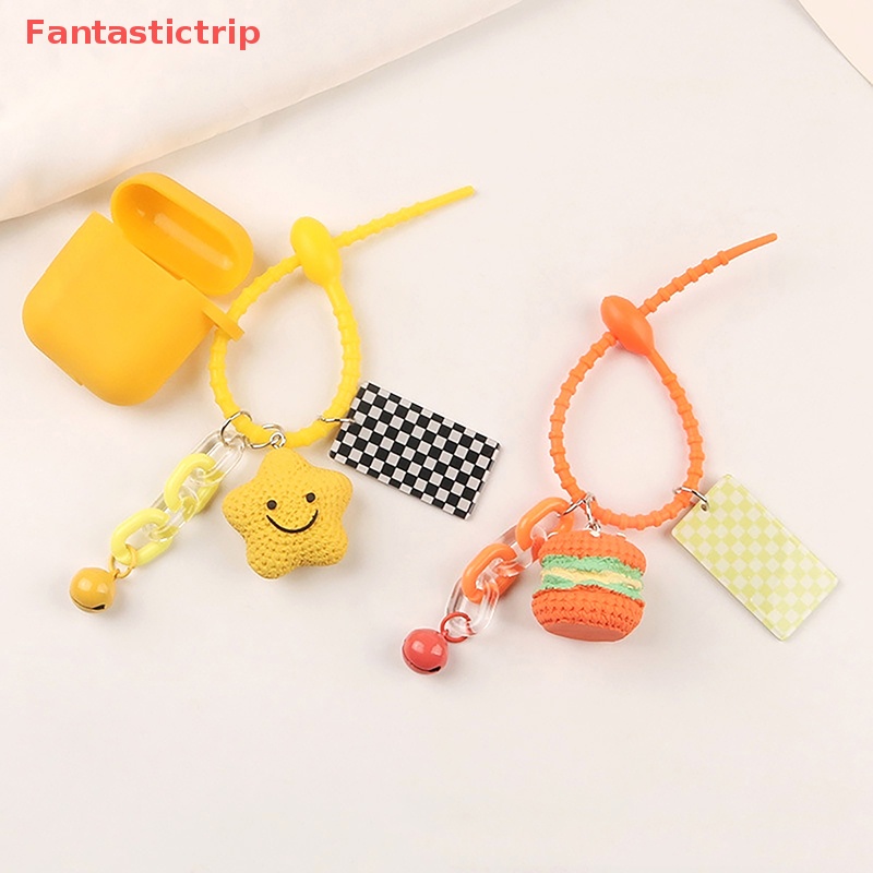 DELL [Fantastictrip] Móc Khóa Hình Hamburger Mặt Trăng Ngôi Sao Dễ Thương Trang Trí Ba Lô Xe Hơi