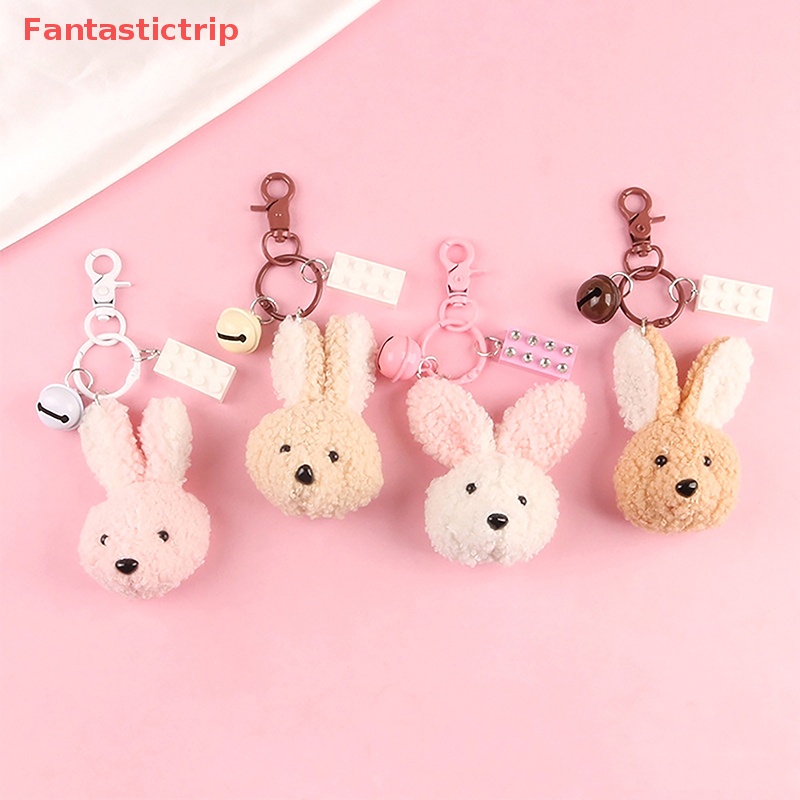 [Fantastictrip] Móc Khóa Thỏ Bông Tai To Dễ Thương Trang Trí Ba Lô / Ô Tô