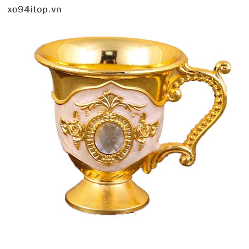 Xoitop Cốc Uống Trà Cà Phê Mini Họa Tiết Hoa Đính Kim Cương Giả Lấp Lánh Retro Trang Trí Tách Trà tazas de te VN