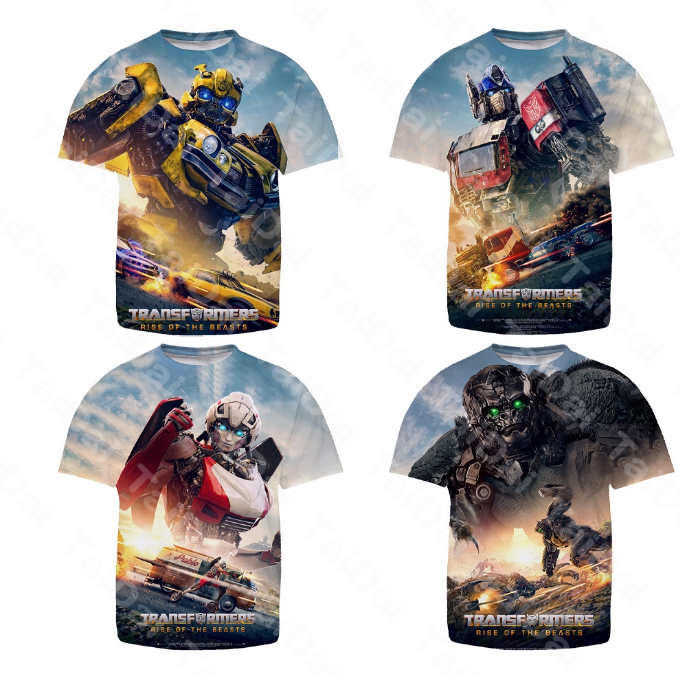 Transformers Rise Of The Beasts Phim Áo Cho Trẻ Em Bé Trai Optimus Prime Bumblebee In Áo Sơ Mi Tee Bé Thường Ngày Áo