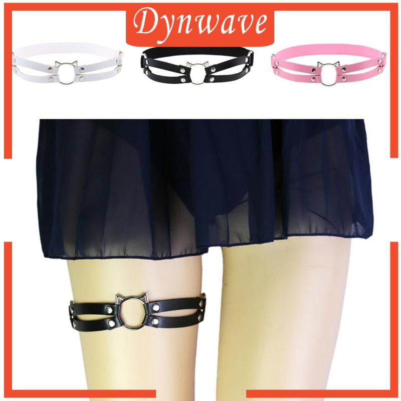 Đai Nịt Đùi Bằng Da Co Giãn Hình Mèo Phong Cách Punk Gothic Thời Trang