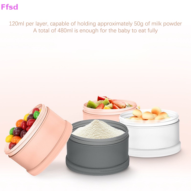 {Ffsd} Hộp Đựng Sữa Bột / Đồ Ăn Vặt 4 Tầng Sức Chứa Lớn Nhỏ Gọn Dành Cho Mẹ Và Bé * Hàng Bán Chạy