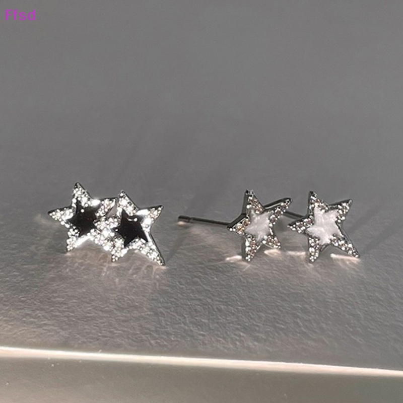 {Ffsd} Bông Tai Xỏ Lỗ Hình Ngôi Sao Đính Đá Zircon Phong Cách Punk Gothic Thời Trang Mới Cho Nữ Y2K * Bán Chạy