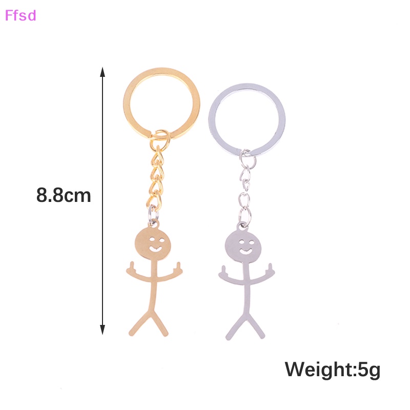 {Ffsd} Móc Khóa Mặt Dây Chuyền Hình Người Nhỏ Bằng Thép Không Gỉ Vui Nhộn * Bán Chạy
