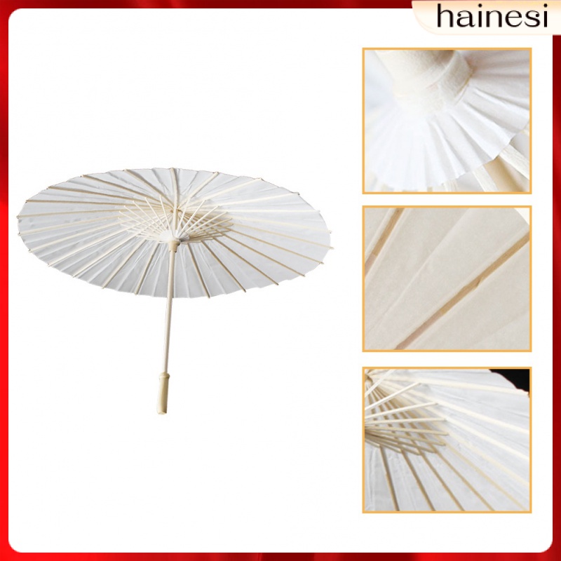 Dù Giấy Vẽ Tranh Sơn Dầu parasol Màu Trắng Phong Cách Châu Á Cổ Điển diy Cho Bé