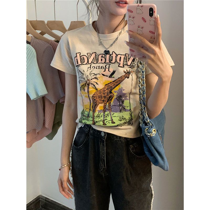 Áo baby tee Thun croptop Tay Ngắn Dáng Ôm Thời Trang Mùa Hè Kiểu Mới Cho Nữ