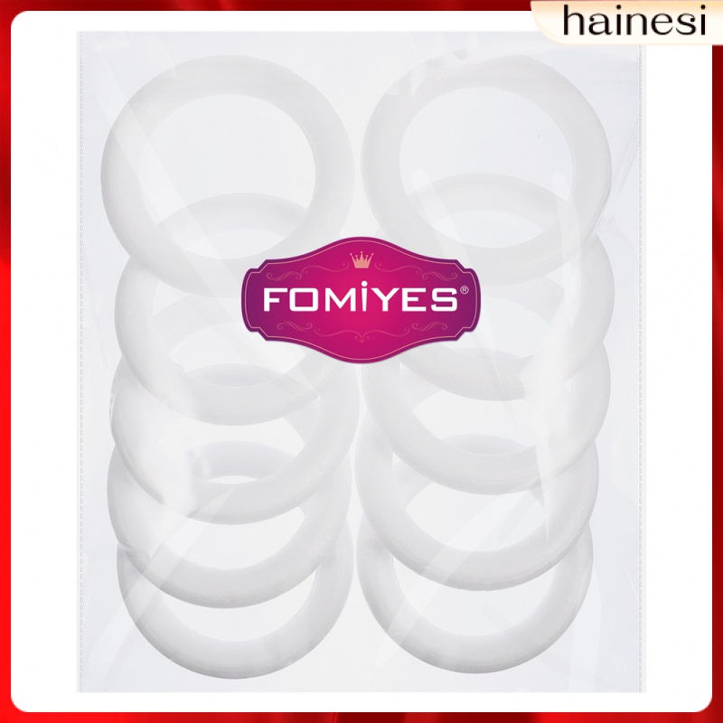 Set 10 Vòng Hoa Màu Trắng Bằng Xốp Chưa Trang Trí