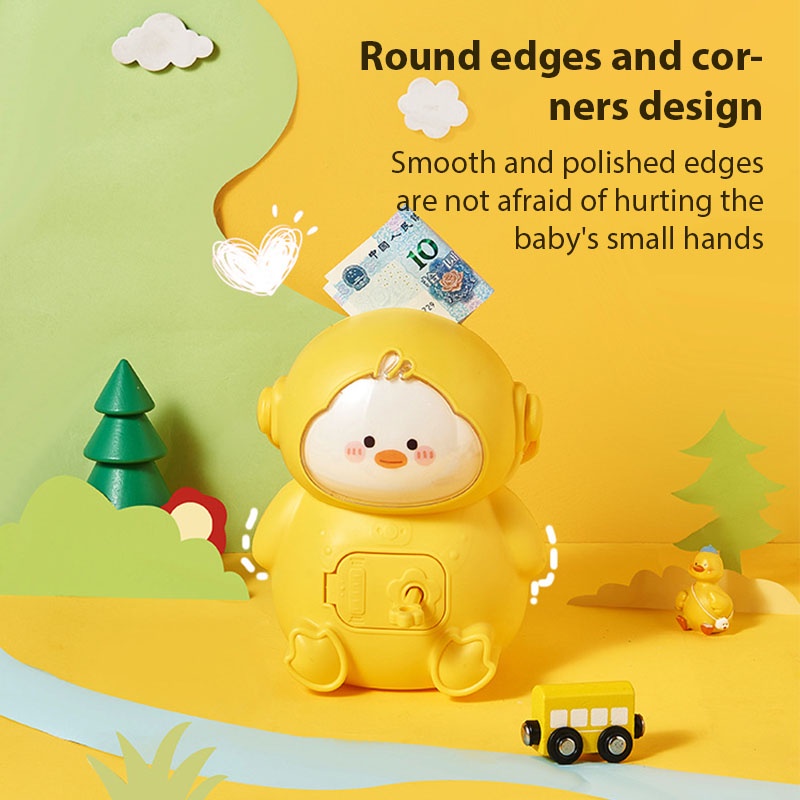 Ống Heo Tiết Kiệm Tiền Hình Vịt Vàng Hoạt Hình Đáng Yêu Dành Cho Trẻ Em