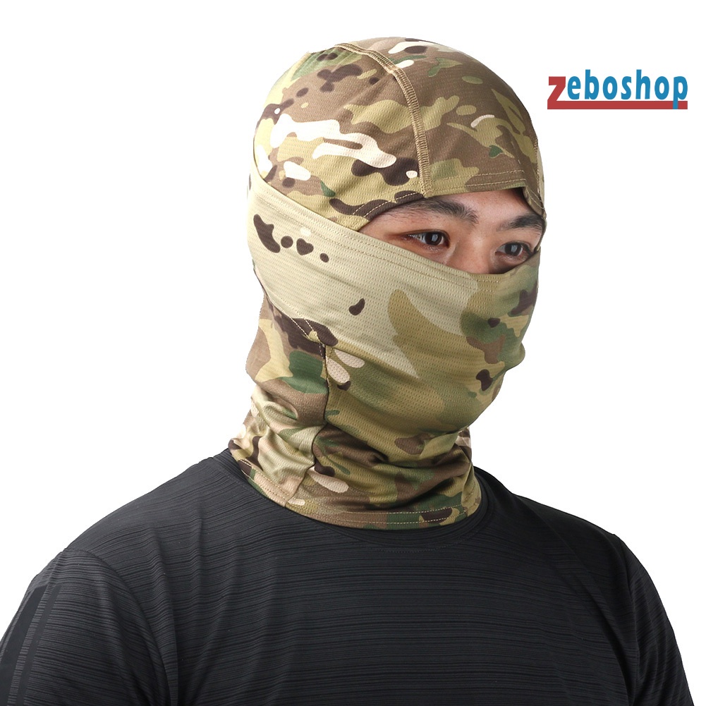 Zeboshop Mũ Trùm Đầu Che Mặt Bảo Vệ Mặt Họa Tiết Rằn Ri Dùng Khi Đạp Xe Ngoài Trời