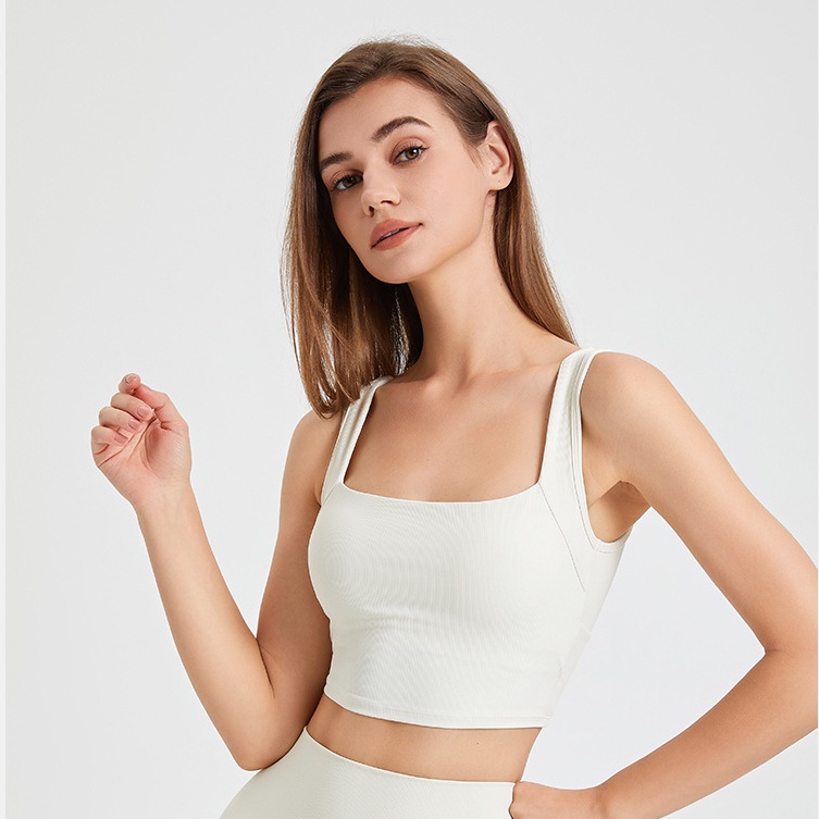 Áo Ngực Thể Thao Tích Hợp Cốc Cố Định Lưng Nhanh Khô Chống Sốc