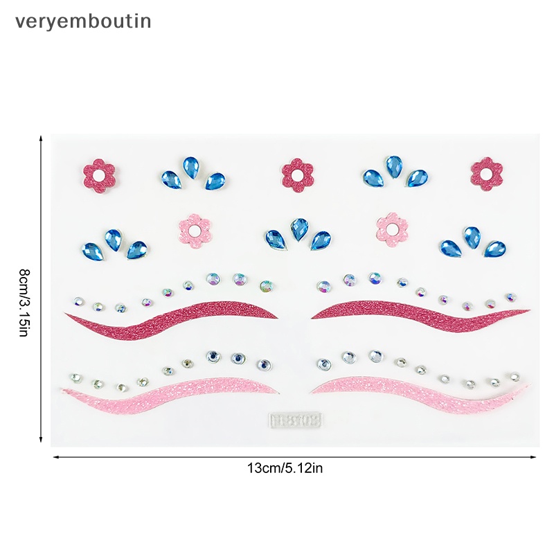 Miếng Dán Trang Điểm Mắt Họa Tiết Ren Hình Bướm Đính Pha Lê