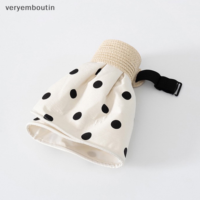 Nón Rộng Vành Chống Nắng / Tia UV Họa Tiết Chấm Bi Có Thể Gập Lại Dành Cho Nữ