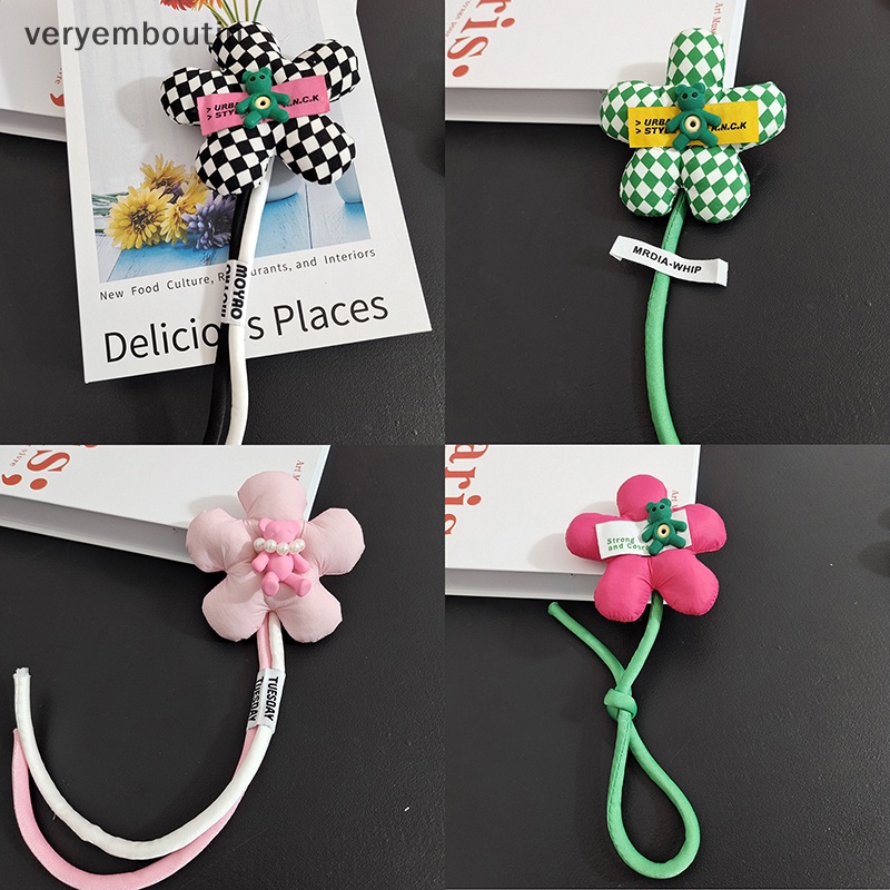 Ghim Cài Áo Hình Gấu Bông Hoa Trà Ba Chiều Bằng Vải Cotton Thời Trang Ngọt Ngào Cho Nữ n