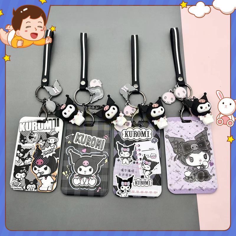 ⭐ iLado ⭐ Dây đeo bảng tên Kuromi xấu xa Thẻ tên Thẻ đeo tên dây đeo thẻ co rút thẻ sinh viên dễ thương Hoạt hình dây rút thẻ thẻ đeo học sinh bao đựng văn phòng phẩm giá sỉ