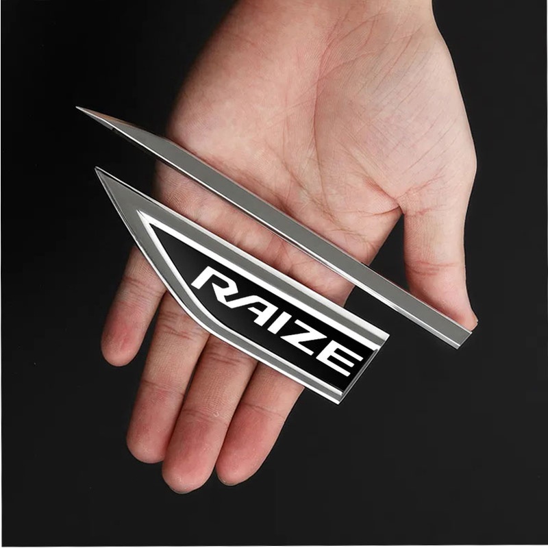 FENDER 1 Bộ Miếng Dán Logo Bằng Thép Không Gỉ Cho Cửa Xe Hơi Toyota Raize 2021 2022 2023