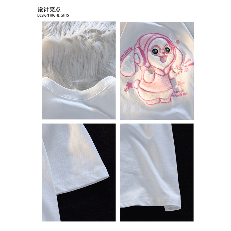 Áo Thun Tay Ngắn Chất Liệu 100% Cotton Cao Cấp Thời Trang Theo Phong Cách Hàn Quốc Cho Nữ