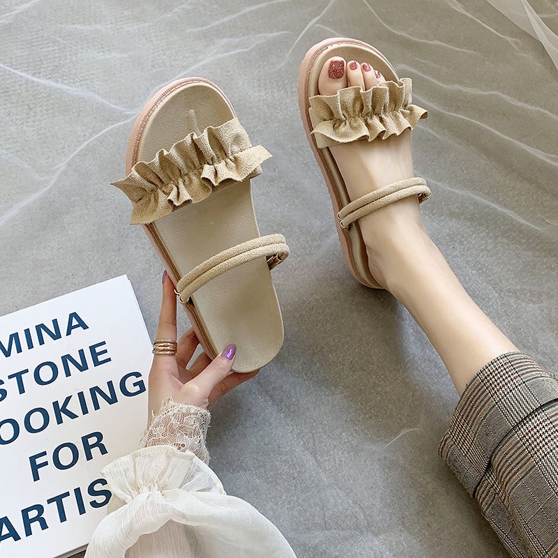 Giày Sandal Đế Dày Thoáng Khí Thời Trang Đi Biển Cho Nữ