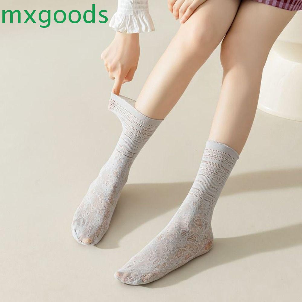 Mxgoods Vớ Ren Rỗng Mềm Mại Thấm Hút Mồ Hôi Thoáng Khí Khử Mùi Thời Trang Xuân Hè Cho Nữ