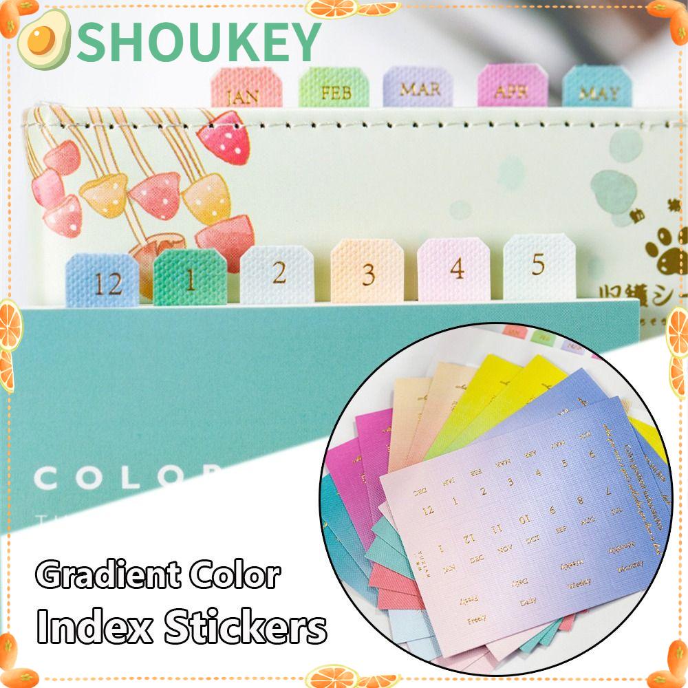 Set 2 Túi 20 Tấm Đánh Dấu Trang Sách Màu Sắc Gradient Độc Đáo DIY