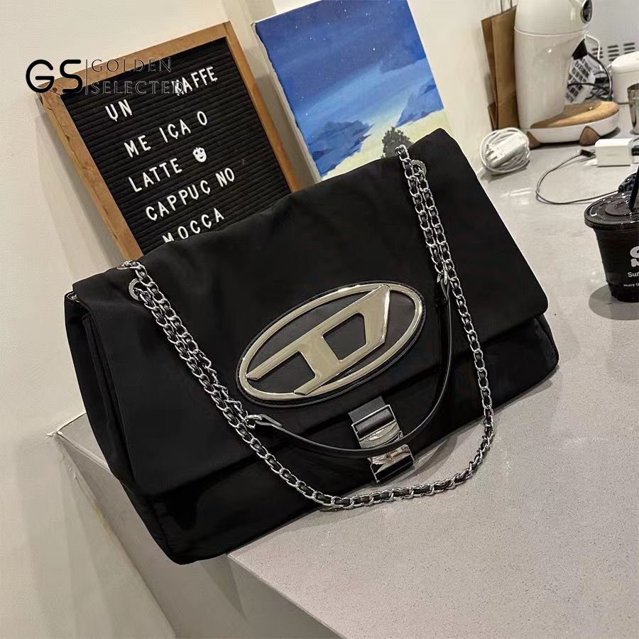 Túi Xách Canvas Cỡ Lớn Phối Dây Xích Thời Trang Đi Xe Mô Tô