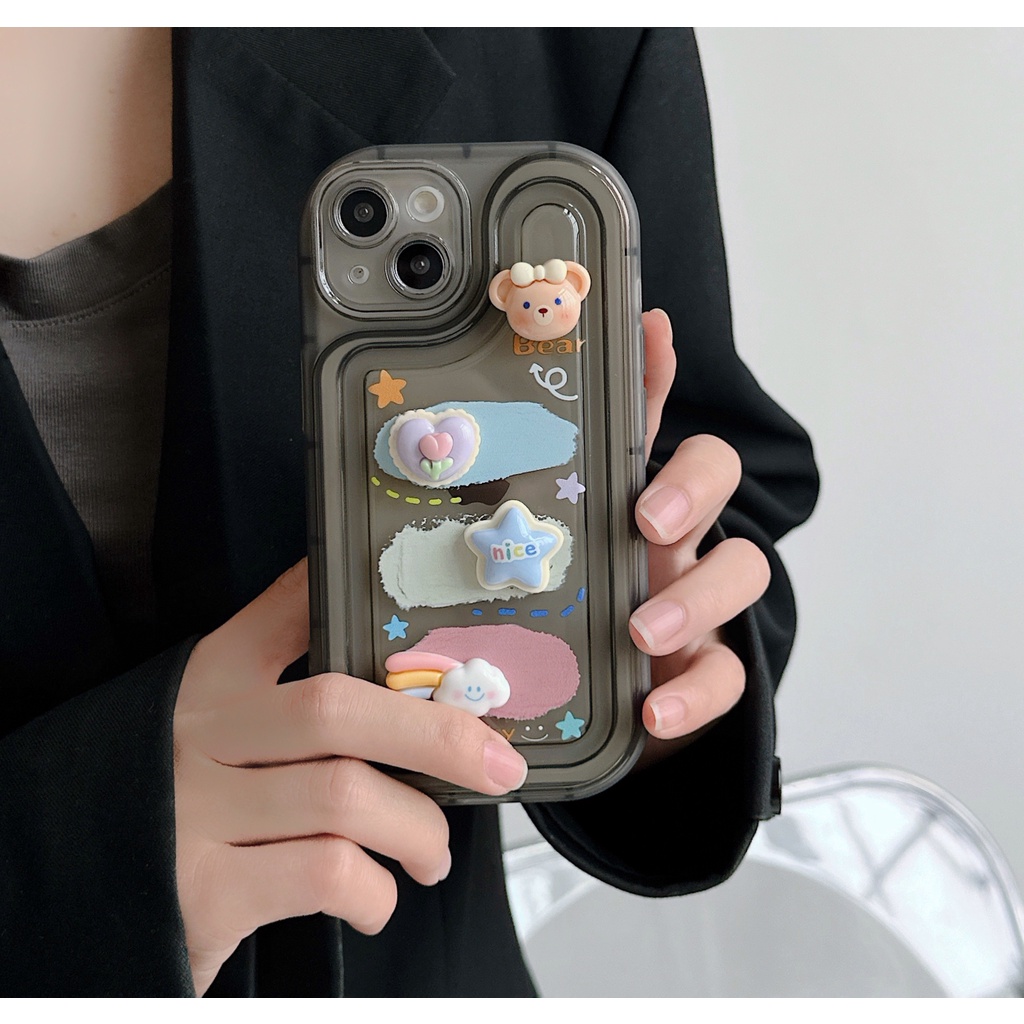 Ốp Điện Thoại PC Tpu Mềm Trong Suốt Họa Tiết Hoạt Hình Dễ Thương Cho iPhone 13 12 11 Pro Max 14 Plus