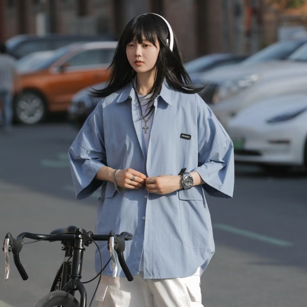 Áo Sơ Mi Tay Ngắn Dáng Rộng Phong Cách Hàn Quốc Thời Trang Mùa Hè Mới Cho Nam