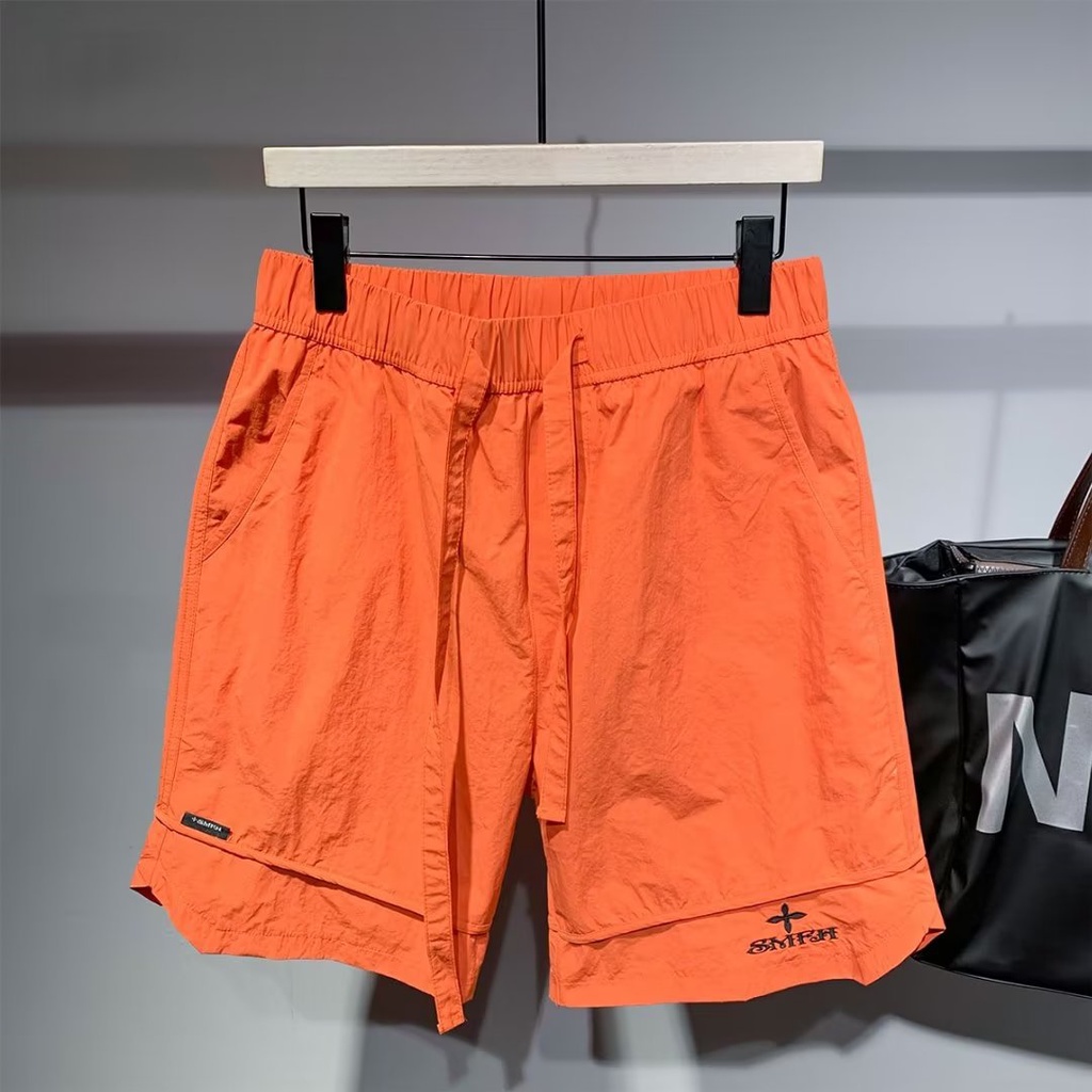 Quần Short Thể Thao 5 Tấc Mỏng Nhanh Khô Thêu Họa Tiết Đường Phố Thời Trang Mùa Hè Cho Nam