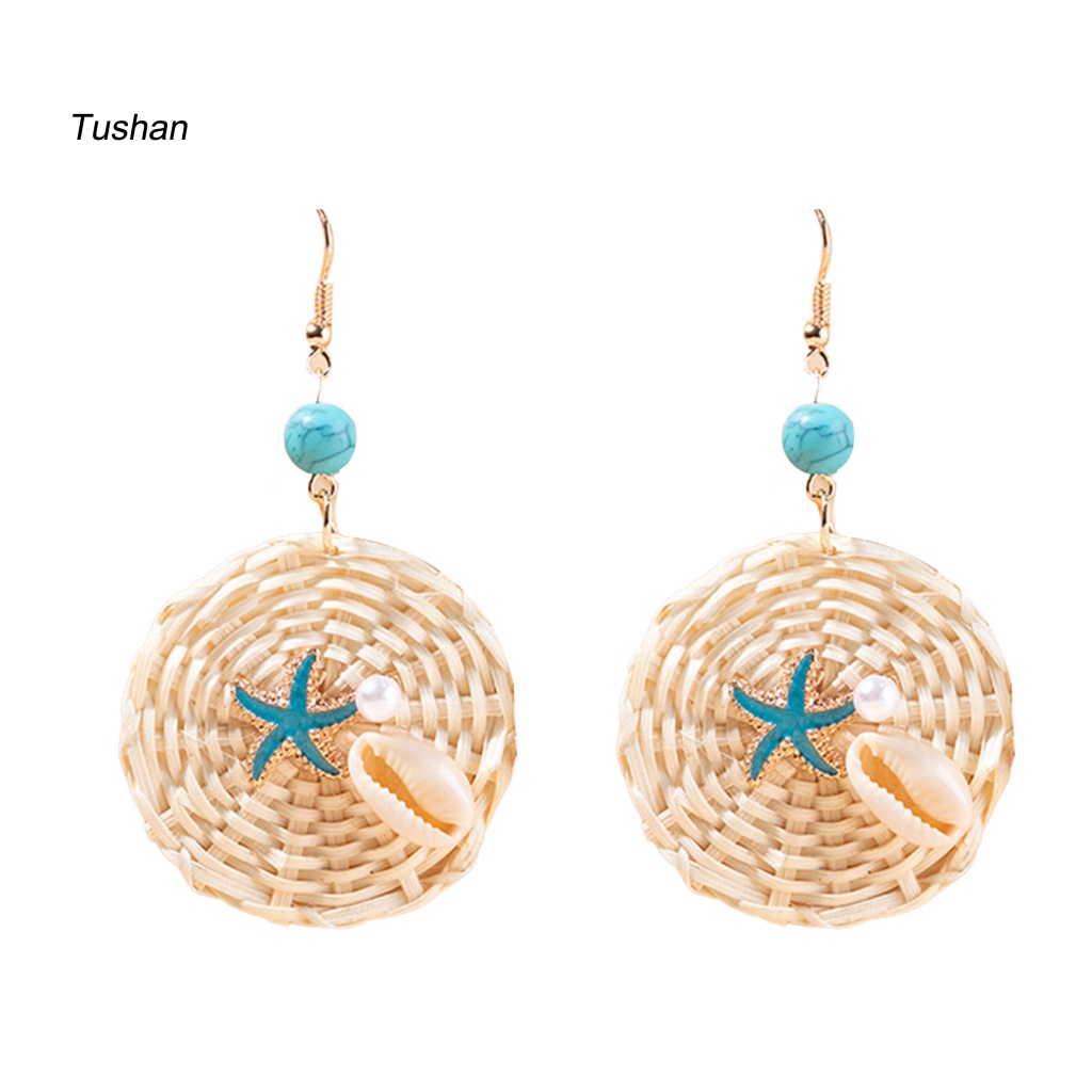 1 Đôi Bông Tai Hình Tròn Màu Sắc Tương Phản Nhẹ Nhàng Dành Cho Nữ