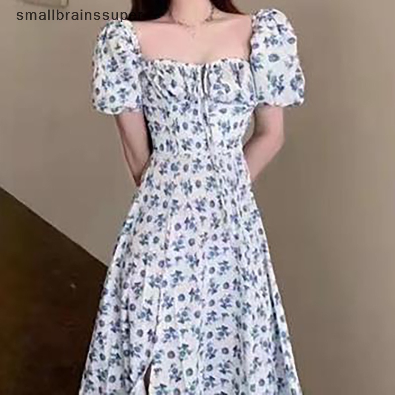 Đầm Dài Tay Phồng In Họa Tiết Hoa Phong Cách Boho Thời Trang Mùa Hè Cho Nữ