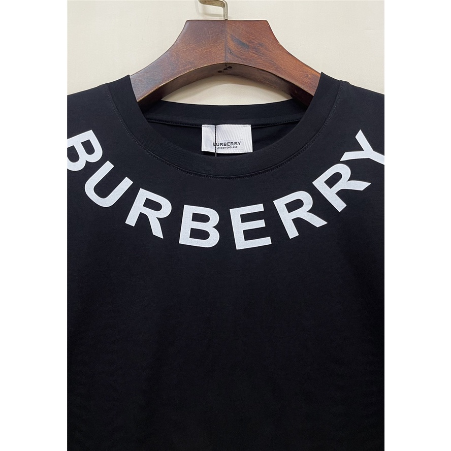 Áo Thun cotton Ngắn Tay Cổ Tròn In Hình Burberr Cá Tính Dành Cho Nam / Size S-4XL