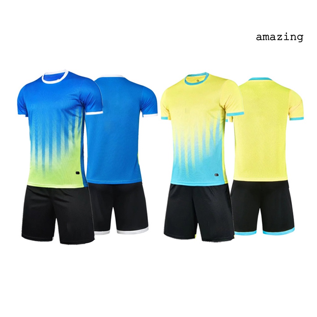 Set 2 Món Áo Thun Tay Ngắn Cổ Tròn Phối Quần Short Màu Sắc Gradient Thời Trang Cá Tính Cho Nam