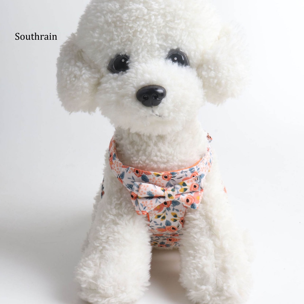 Bộ 2 Dây Dắt Thú Cưng Đi Dạo Chống Thoáng Khí In Họa Tiết Hoa Xinh Xắn