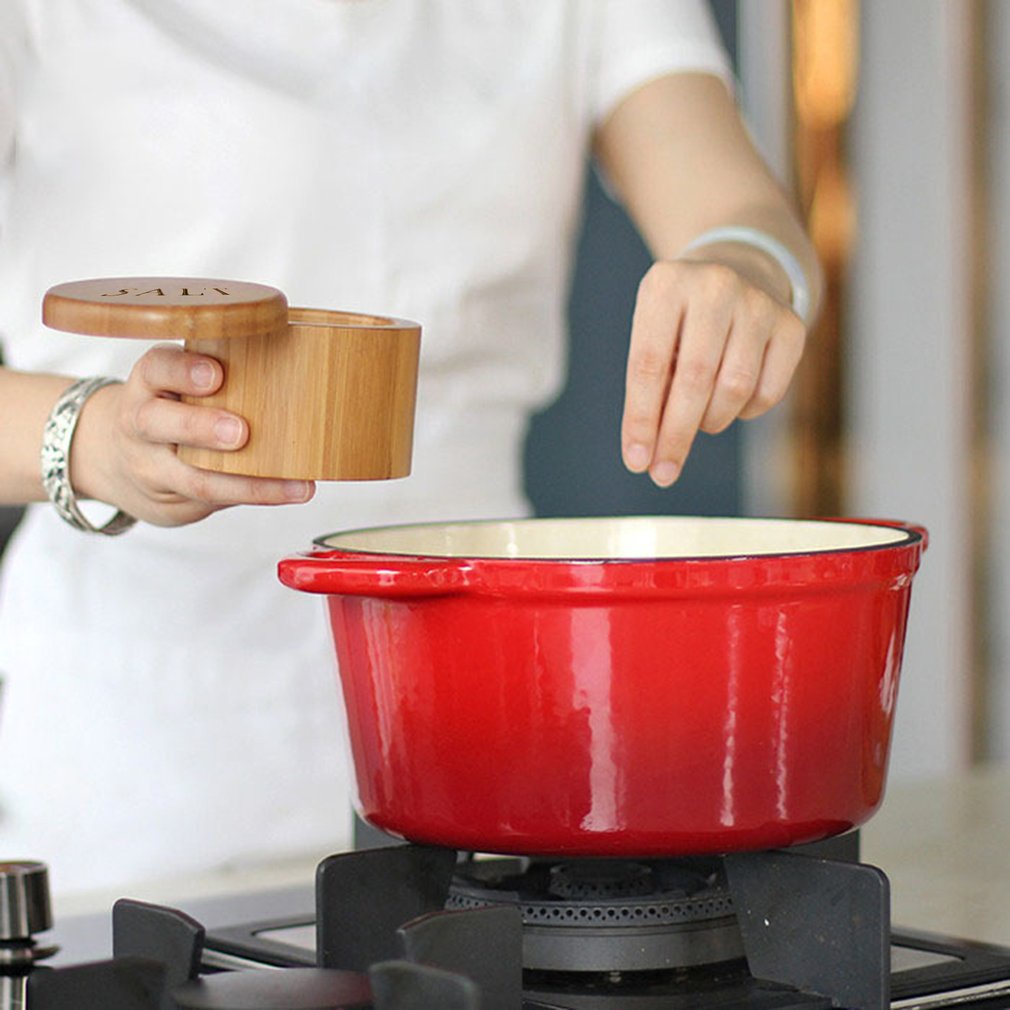 =Christmas=Kitchen Supplies Environmentally Friendly Bamboo Salt Shaker Seasoning Box