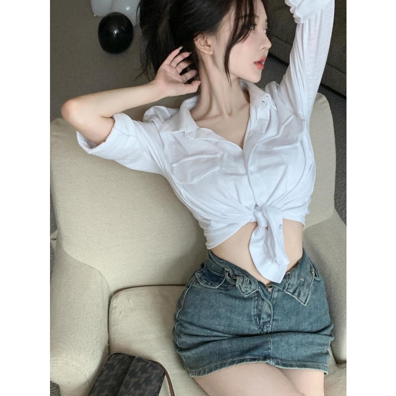 Áo Thun Polo Dáng Ôm Thời Trang Mùa Hè Quyến Rũ Cho Nữ