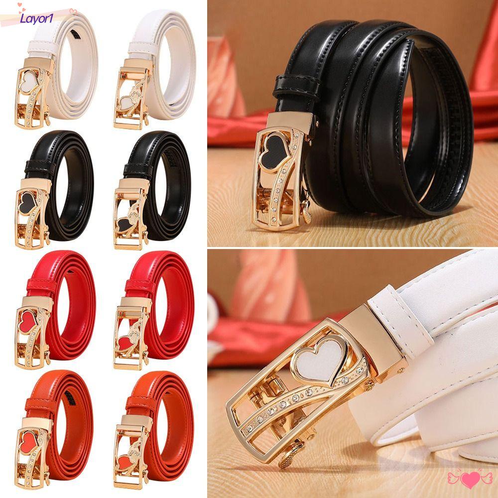 Layor1 Thắt Lưng Da Thật Thời Trang Thiết Kế Hình Bướm Trái Tim Sang Trọng