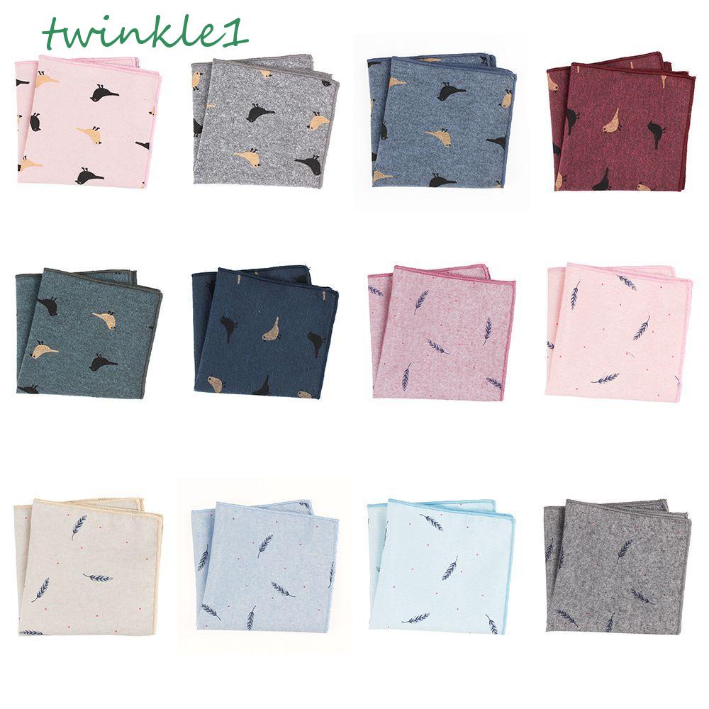 Khăn Tay Cotton Nhăn Thêu Hoa Lông Vũ Thủ Công Trang Trọng Hanky