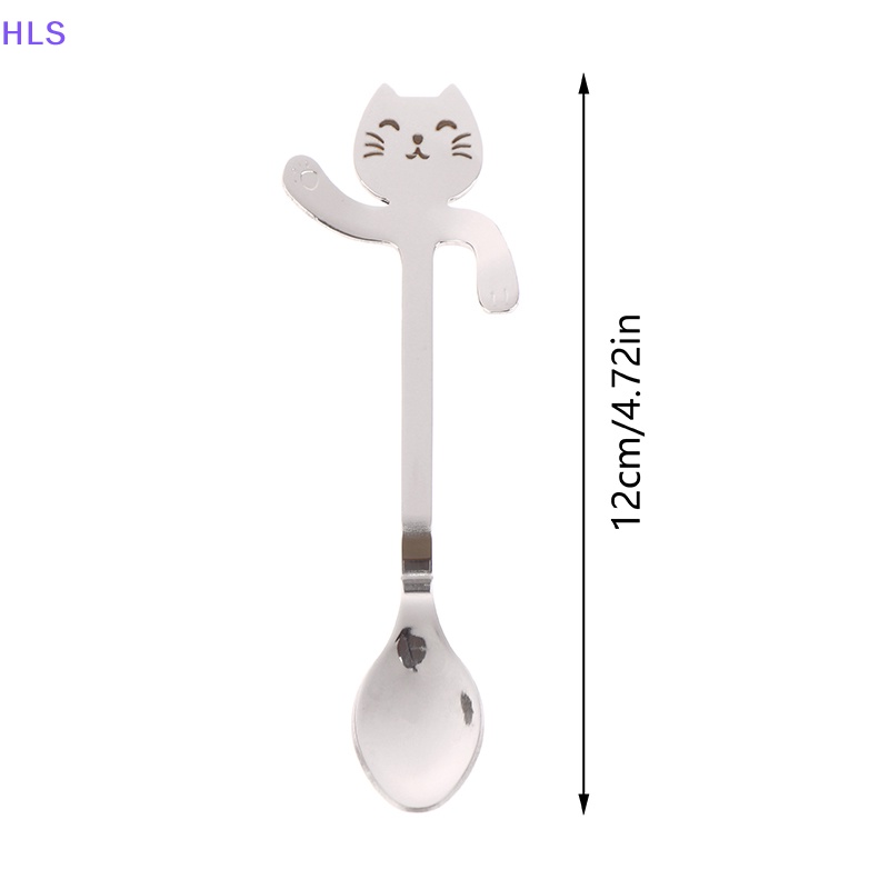 Muỗng Cà Phê Bằng Thép Không Gỉ Hình Mèo Đáng Yêu