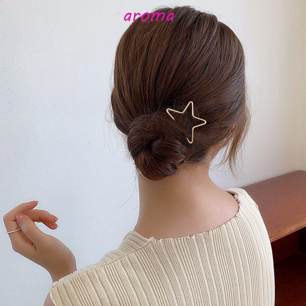 Kẹp Tóc Hình Ngôi Sao Năm Cánh Bằng Kim Loại Phong Cách Hàn Quốc Thanh Lịch Dễ Phối Đồ
