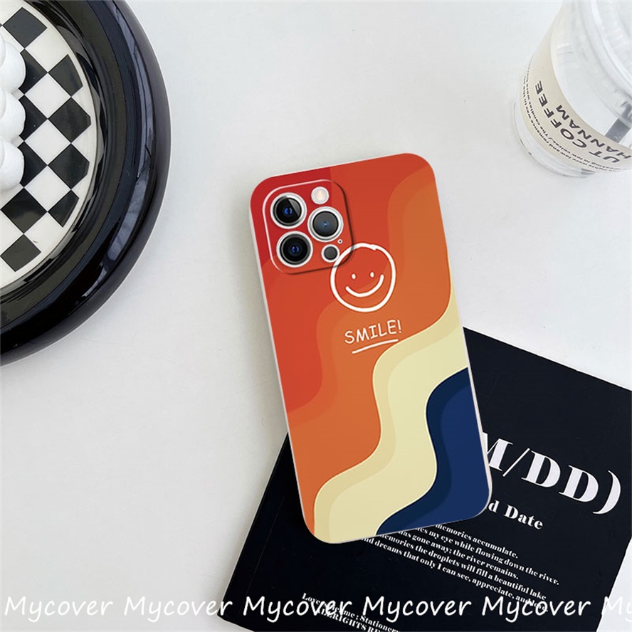 Ốp Điện Thoại Silicon Mềm Hình Mặt Cười Đơn Giản Cho iPhone 11 13 12 14 Pro Max X XR Xs Max 6 7 8 Plus