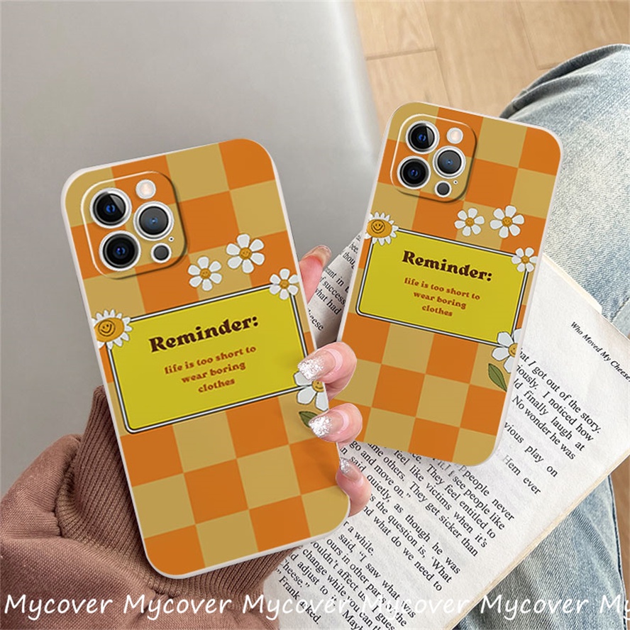 Ốp Điện Thoại Silicon Họa Tiết Hoa / Trái Cam Cho iPhone 11 13 12 14 Pro Max X XR Xs Max 6 7 8 Plus