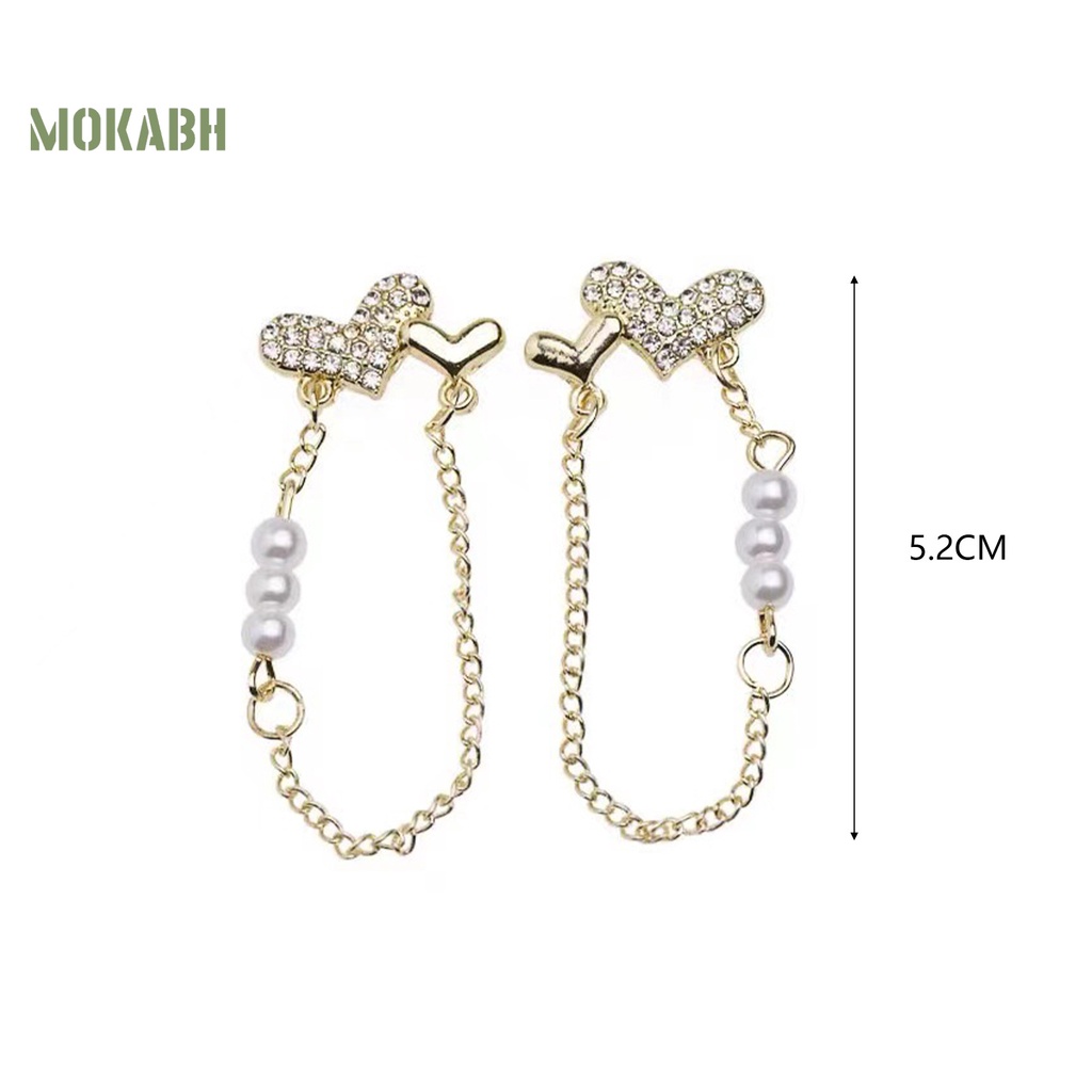 1 Đôi Bông Tai Hình Trái Tim Đính Ngọc Trai Nhân Tạo Thời Trang Dành Cho Nữ