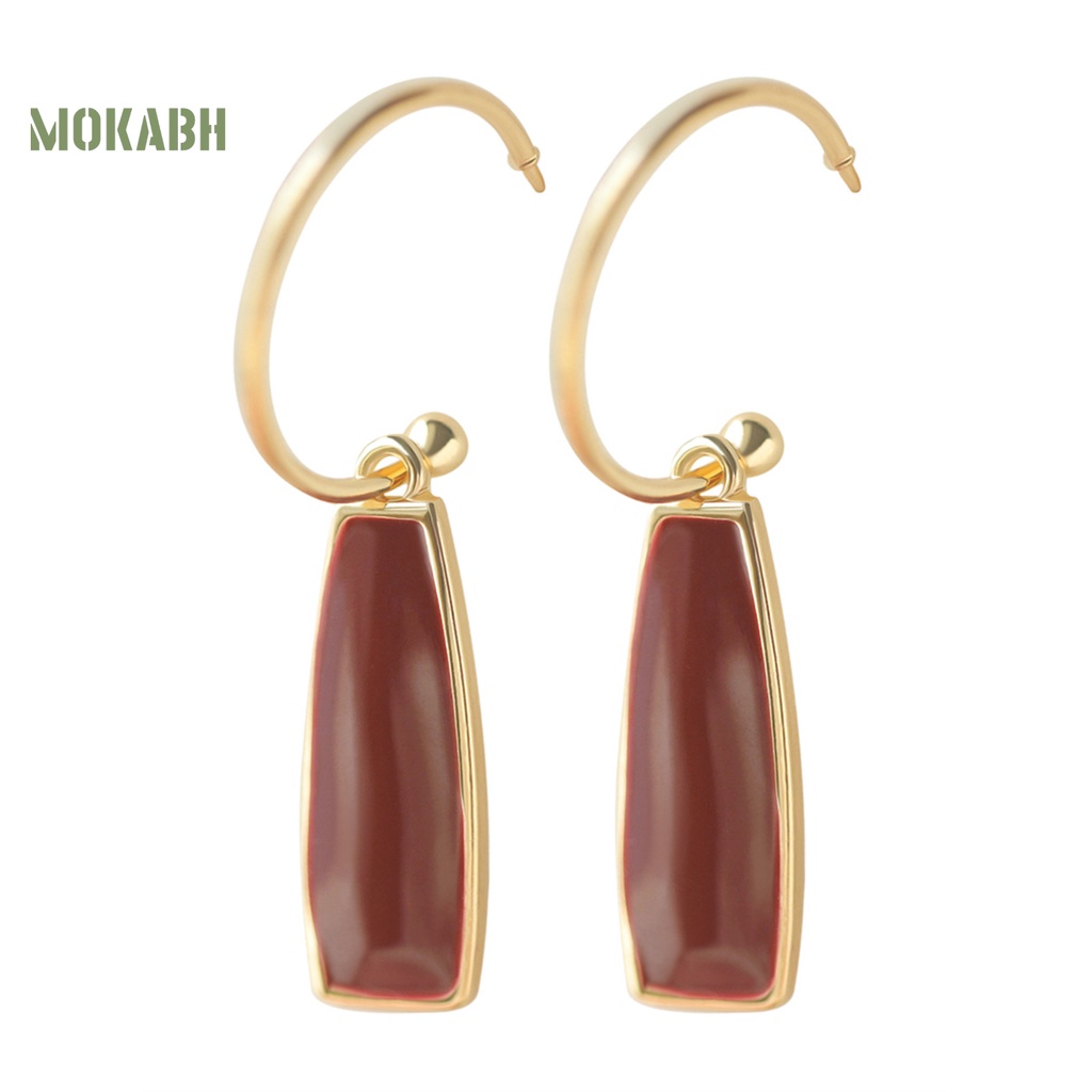 [Mới] 1 Cặp Bông Tai Dạng Kẹp Hình Học Mạ Bóng Cao Trang Trí Quyến Rũ Hàng Ngày Cho Nữ