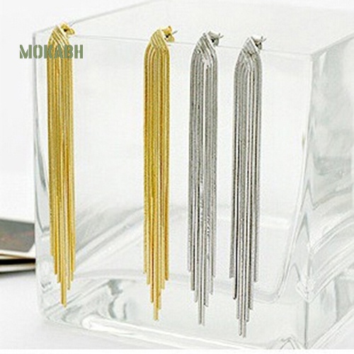 [Hot] Bông Tai Dây Xích Rắn Tua Rua Sau Lưng Cho Nữ