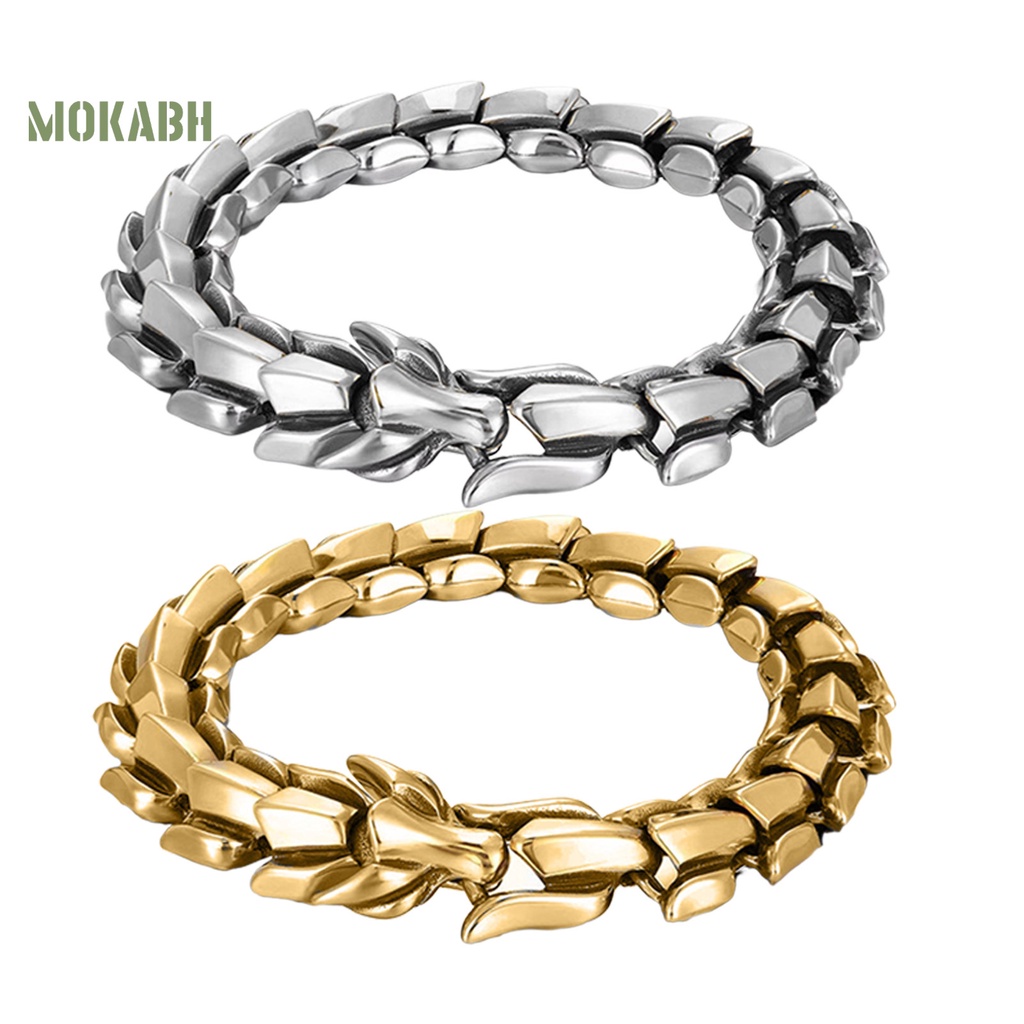 Vòng Tay Hình Đầu Rồng Phong Cách Âu Mỹ Cá Tính Cho Nam