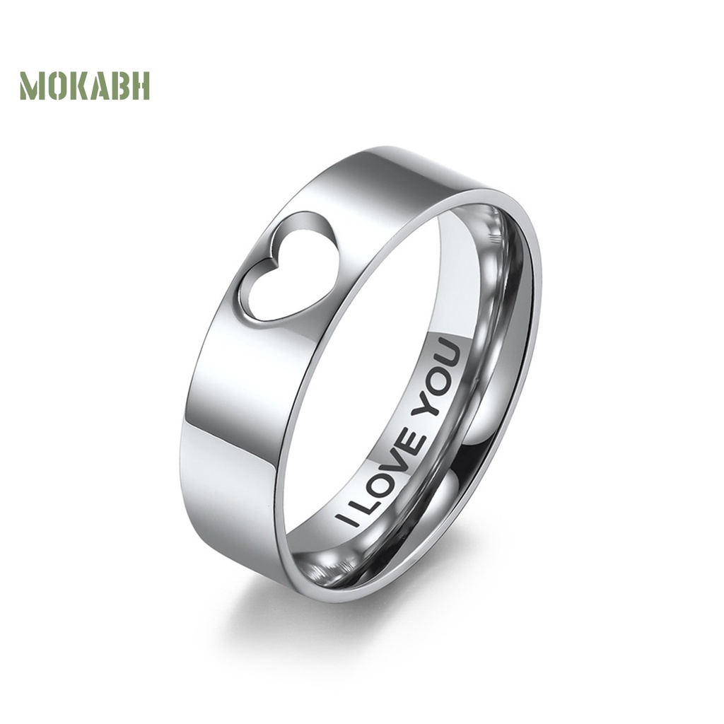 [Mới] Set 2 Nhẫn Mạ Điện Sáng Bóng Hình Trái Tim Rỗng Độ Bóng Cao Tinh Tế Phù Hợp Với Trang Sức