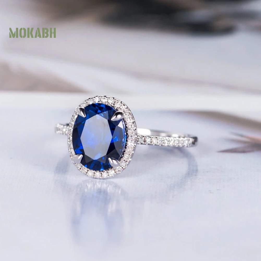 Nhẫn Đính Hôn Đính Đá Zircon Hình Oval Thời Trang Dành Cho Nữ