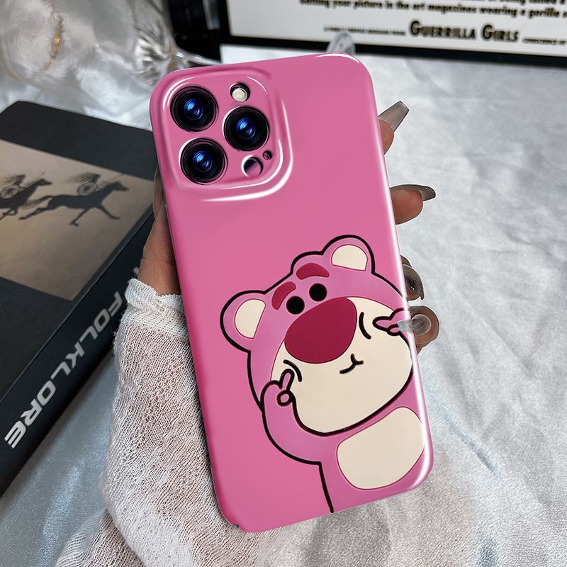 Ốp Điện Thoại Cứng Họa Tiết Gấu Và Dâu Tây Dễ Thương Cho Iphone 13 / xr8 11 XS 14Promax / plus12 / T2IH