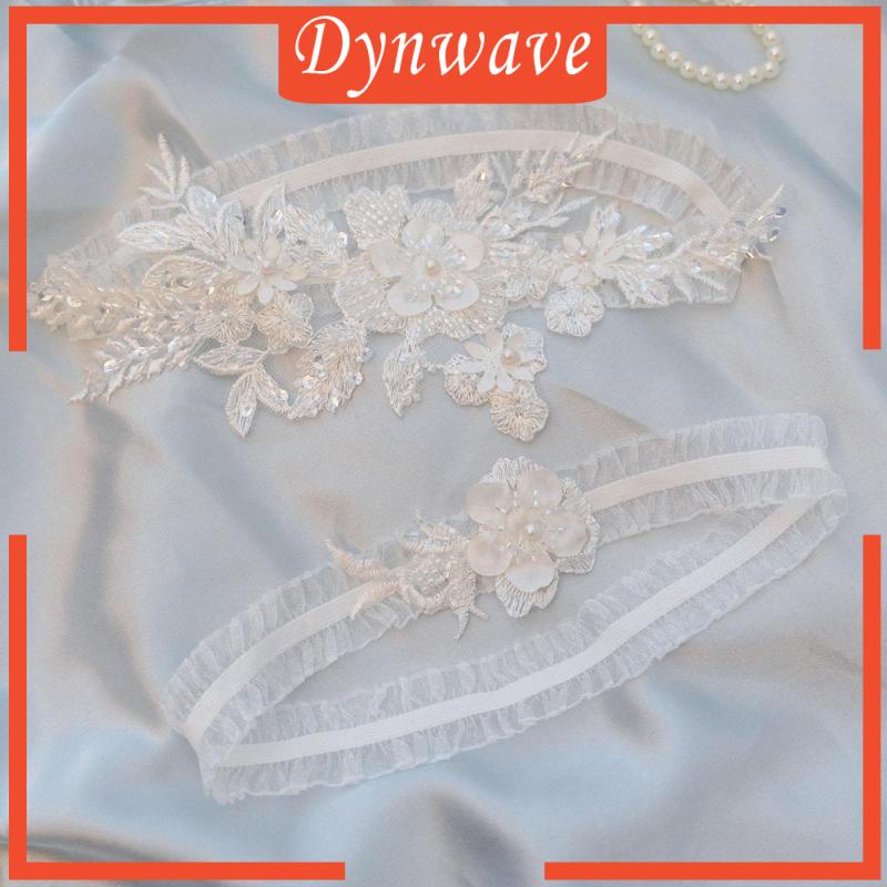 Set 2 Vòng Ren Đeo Đùi Họa Tiết Hoa Cho Tiệc Cưới